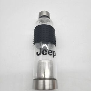 JEEP Glass Water Bottle with Infusion Bottom and Silicone Grip Center..NEW